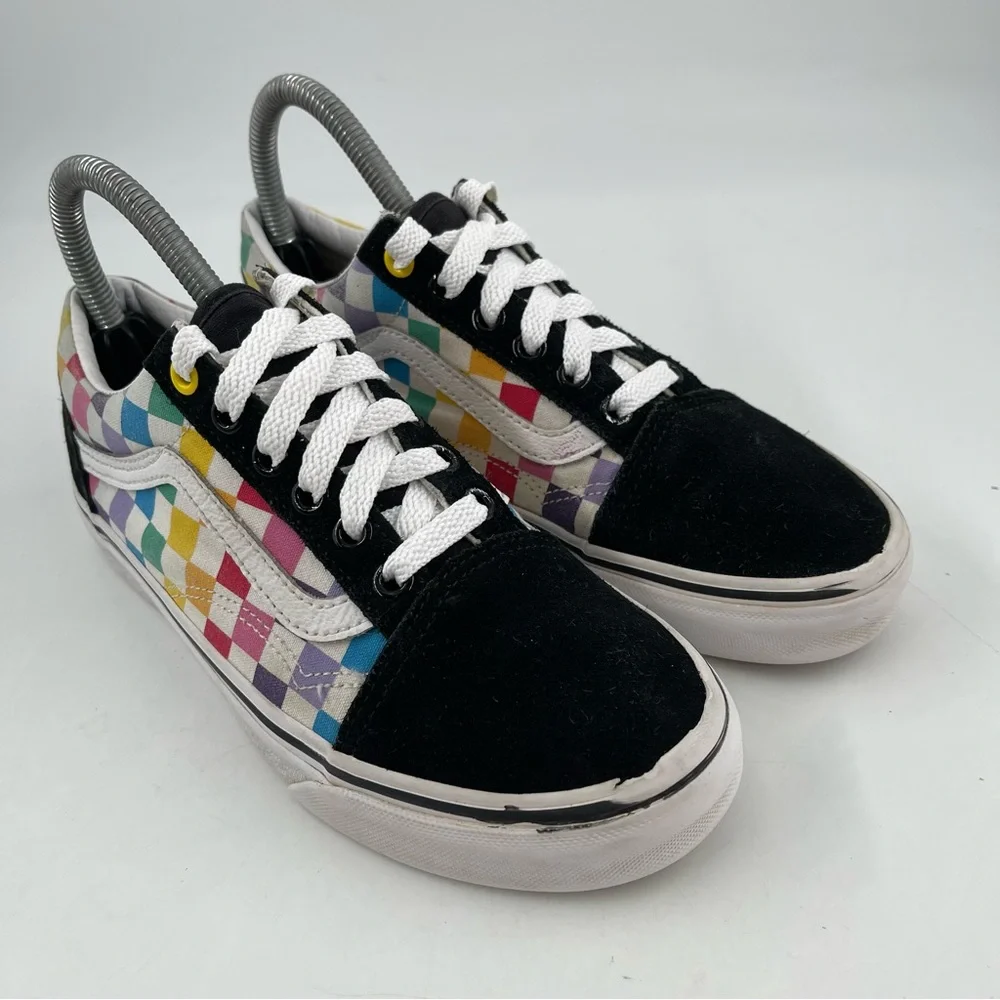 Van’s Women’s Multicolor Checkerboard Classic Canvas Lace-Up Shoes - Size 6